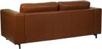 Cognac leren landelijke 2.5-zitsbank - staal zwart - Eleganc, Huis en Inrichting, Ophalen of Verzenden, Rechte bank, Modern, 200 tot 250 cm