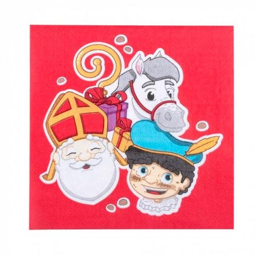 Sint en Piet Servetten 20 stuks, Diversen, Sinterklaas, Verzenden