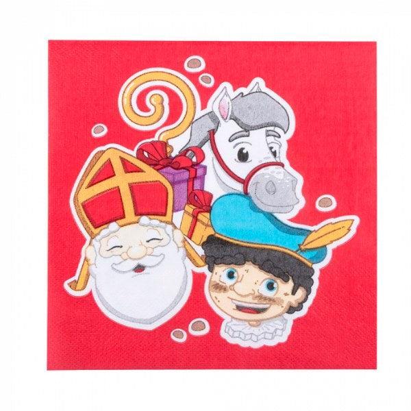 Sint en Piet Servetten 20 stuks, Diversen, Sinterklaas, Verzenden