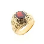 10 Krt. Forsyth County High School Class ring met granaat..., Sieraden, Tassen en Uiterlijk, Antieke sieraden, Ophalen of Verzenden