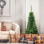 135cm slanke kerstboom met warm witte LED-verlichting Kunstk