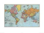 Kunstdruk Stanfords - General Map of the World 1920 60x80cm, Verzenden, Nieuw