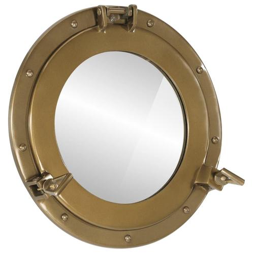 vidaXL Wandspiegel patrijspoort Ø38 cm aluminium en glas, Huis en Inrichting, Woonaccessoires | Spiegels, Nieuw, Verzenden