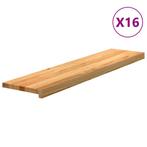 vidaXL Traptreden 16 st 110x25x2 cm massief eikenhout, Doe-het-zelf en Verbouw, Verzenden, Nieuw