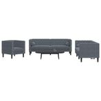 vidaXL 3-delige Loungeset Chesterfield en bolsters fluweel, Verzenden, Nieuw, Vierpersoons of meer, Stof