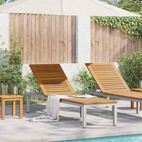 vidaXL Loungebank Grijs - 200 x 55 x 35 cm - van Massief, Tuin en Terras, Ligbedden, Nieuw, Verzenden