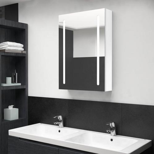 vidaXL Badkamerkast met spiegel en LED 50x13x70 cm glanzend, Huis en Inrichting, Tafels | Kaptafels, Nieuw, Verzenden