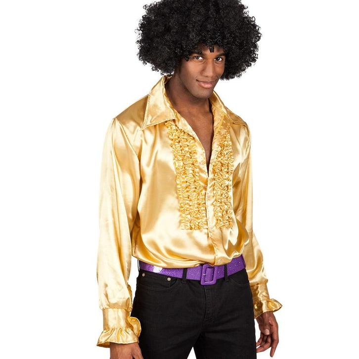 Disco Shirt Goud, Kleding | Heren, Carnavalskleding en Feestkleding, Nieuw, Verzenden