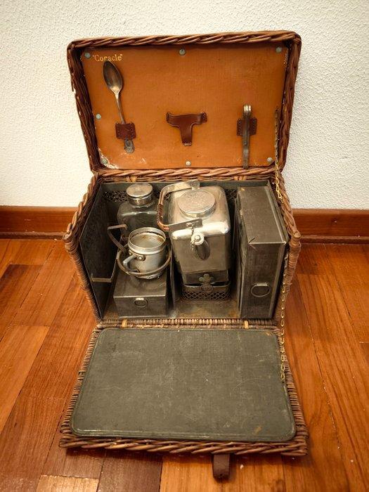 Coracle - Picknickmand - Aluminium, Vimini, Antiek en Kunst, Curiosa en Brocante