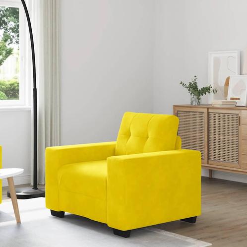 vidaXL Sofastoel Geel 60 cm Fluweel, Huis en Inrichting, Banken | Bankstellen, Nieuw, Stof, Verzenden