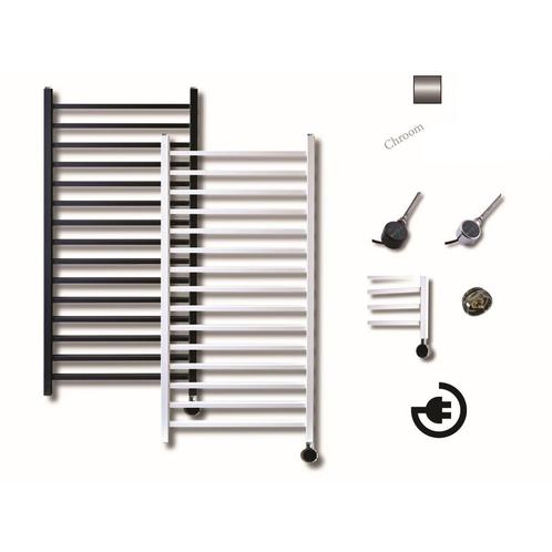 Elektrische Design Radiator Sanicare Plug En Play Qubic, Doe-het-zelf en Verbouw, Sanitair, Overige typen, Nieuw, Chroom, Ophalen of Verzenden