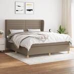 vidaXL Boxspring met matras stof taupe 160x200 cm, Verzenden, 200 cm, Stof, 160 cm
