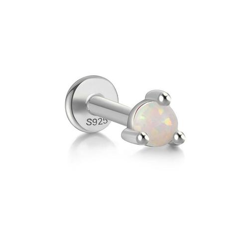 925 zilveren piercing met ronde mini opaal, Sieraden, Tassen en Uiterlijk, Oorbellen, Nieuw, Verzenden