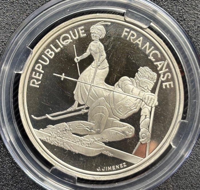 Frankrijk. 100 Francs 1990, 1992 Albertville Winter Olympics, Postzegels en Munten, Munten | Europa | Niet-Euromunten
