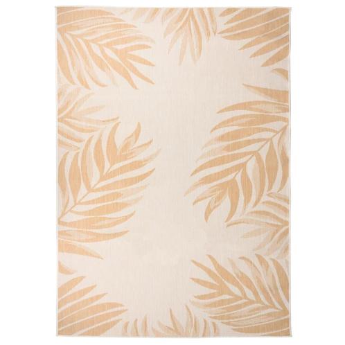 vidaXL Buitenkleed met bladpatroon platgeweven 140x200 cm, Huis en Inrichting, Stoffering | Tapijten en Kleden, Nieuw, Verzenden