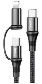 Hoco X50 2-in-1 USB-C naar USB-C / Apple Lightning 1 Mete..., Telecommunicatie, Mobiele telefoons | Telefoon-opladers, Verzenden