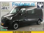 Renault Master T35 2.3 dCi 135 L2H2 DC 7 Pers Airco €411pm, Auto's, Bestelauto's, Renault, Zwart, Nieuw, Lease