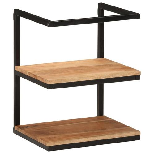 vidaXL Wandschap 40x30x50 cm massief acaciahout en ijzer, Huis en Inrichting, Badkamer | Badkamermeubels, Nieuw, Minder dan 100 cm