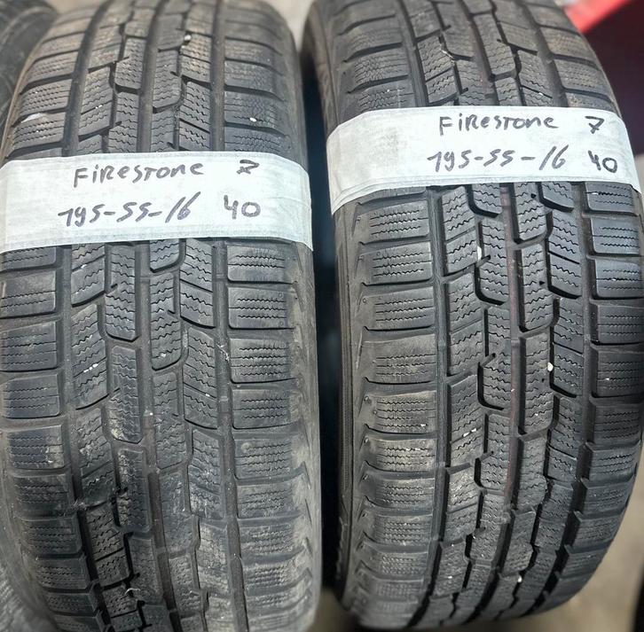 2x195-55-16 Firestone Winter 2x7m €40 Per Band 195 55 16, Auto-onderdelen, Banden en Velgen, 16 inch, Winterbanden, 195 mm, Personenwagen