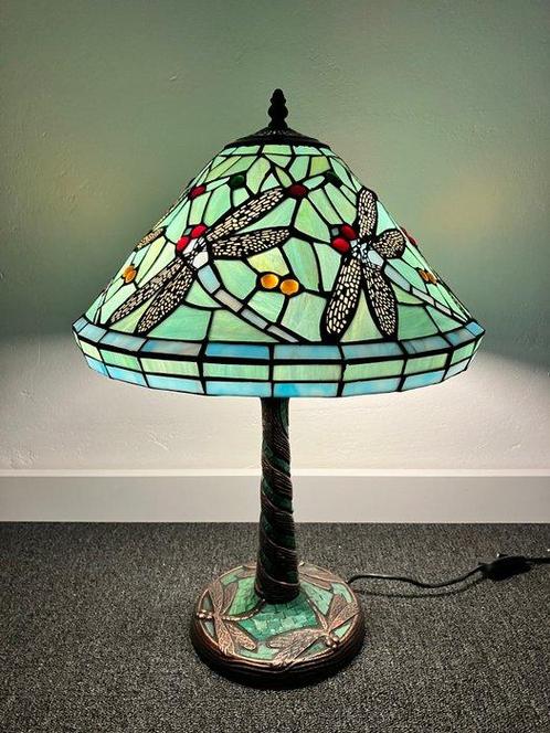 Tafellamp - Dragonfly - Glas in lood - Tiffanystyle H.55cm!, Antiek en Kunst, Curiosa en Brocante