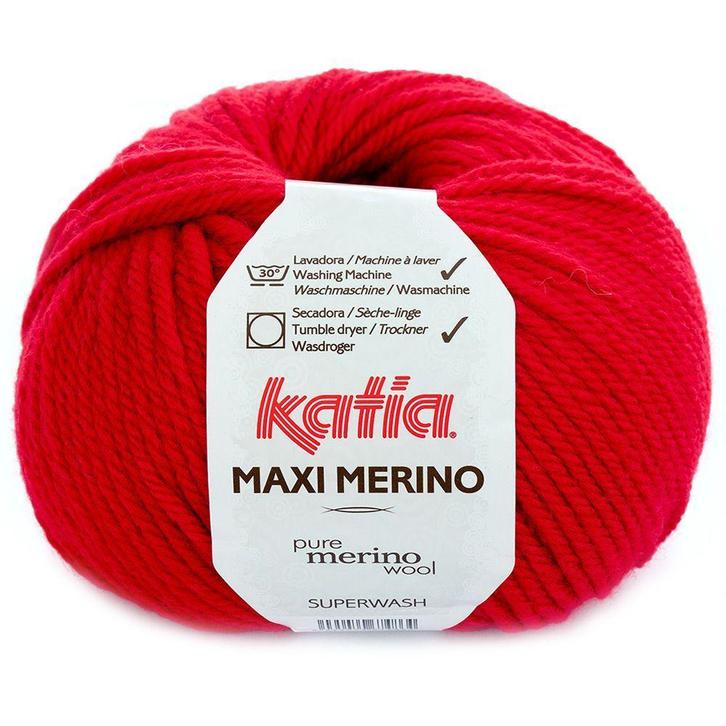 Katia Maxi Merino - 04 rood - Wol Garen, Hobby en Vrije tijd, Breien en Haken, Ophalen of Verzenden