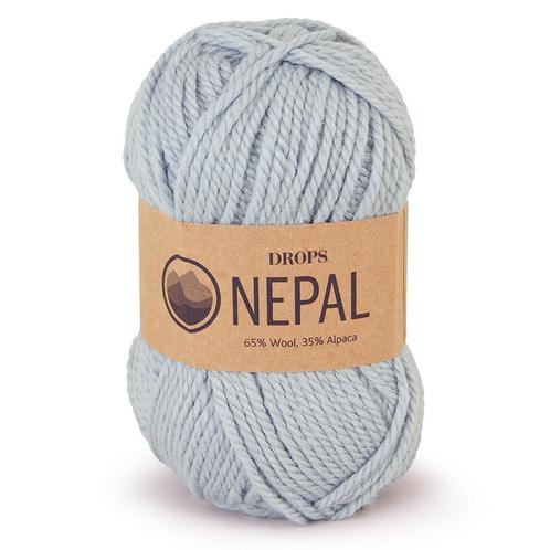 DROPS Nepal Uni Colour - 7120 lichtgrijs/groen - Wol Garen, Hobby en Vrije tijd, Breien en Haken, Ophalen of Verzenden