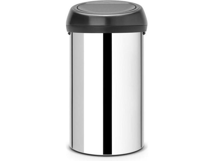 Brabantia Touch Bin - Prullenbak - 60 l - Brilliant Steel /, Huis en Inrichting, Woonaccessoires | Prullenbakken, Zo goed als nieuw