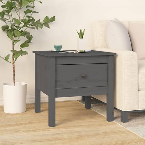 vidaXL Bijzettafel 50x50x49 cm massief grenenhout grijs, Huis en Inrichting, Tafels | Bijzettafels, Nieuw, Verzenden