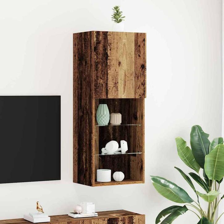 vidaXL TV-kast Wandgemonteerd Oud Hout 40.5 x 30 x 102 cm, Huis en Inrichting, Kasten | Televisiemeubels, Nieuw, Minder dan 50 cm
