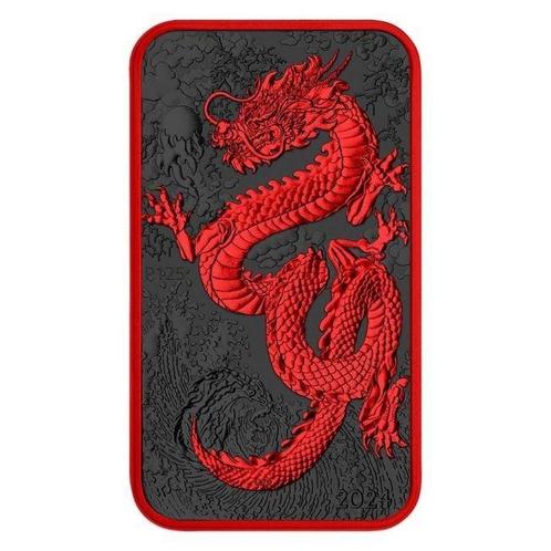 Australië. 1 Dollar 2024- 1 oz Rectangle Dragon Cyber Red, Postzegels en Munten, Munten | Europa | Niet-Euromunten