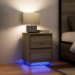 vidaXL Nachtkastjes met led-verlichting 2 st Sonoma, Verzenden, Nieuw, Hout