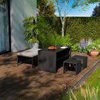 Loungeset / Tuinset Jamaica - 2-in-1 - Polyrotan - Zwart / G, Verzenden, Nieuw