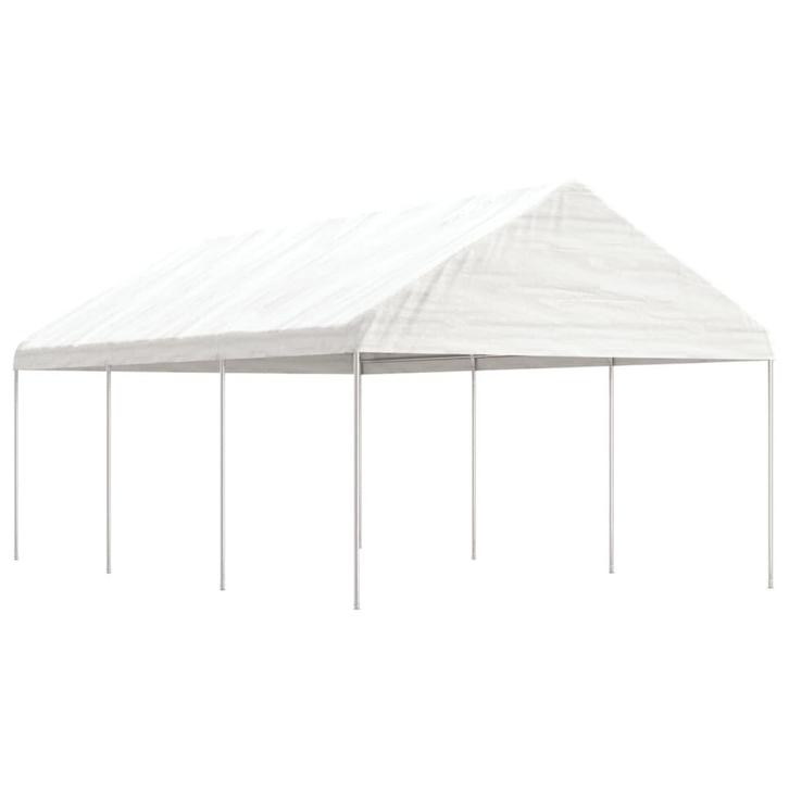 vidaXL Prieel met dak 6,69x4,08x3,22 m polyetheen wit, Tuin en Terras, Partytenten, Nieuw, Verzenden