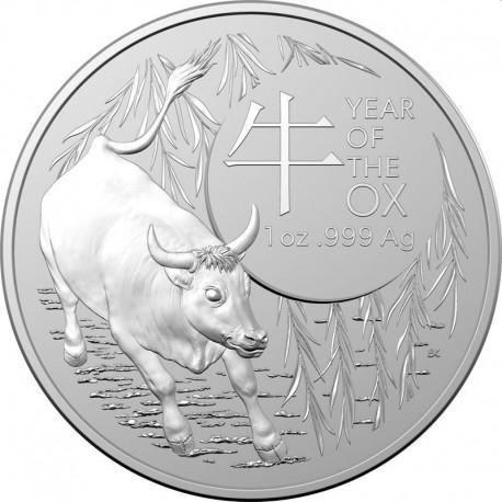 RAM Ox 1 oz 2021 (50.000 oplage), Postzegels en Munten, Munten | Oceanië, Losse munt, Zilver, Verzenden