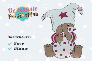 Geboortebord Baby met muts roze goedkoop huren voor meisje beschikbaar voor biedingen