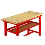 Werkbank rood 150 cm met hardhouten blad + gereedschapsbord, Doe-het-zelf en Verbouw, Werkbanken, Nieuw, Ophalen of Verzenden