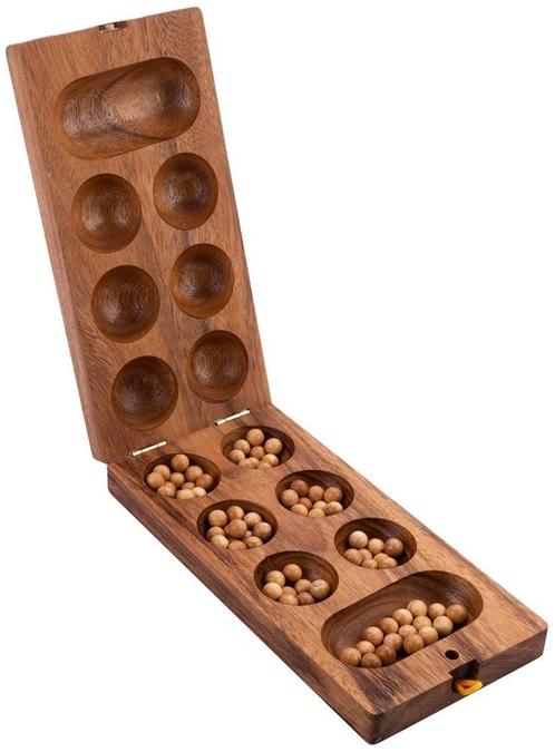 Kalaha Opklapbaar Acacia Hout ( 53x13cm) | HOT Games -, Hobby en Vrije tijd, Gezelschapsspellen | Bordspellen, Nieuw, Verzenden