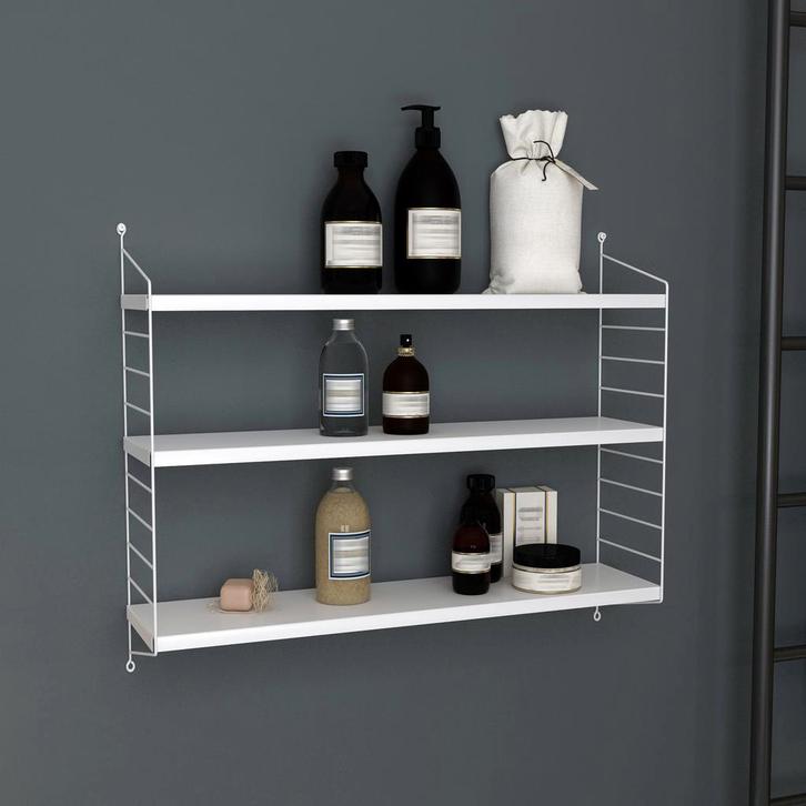 [en.casa] Wandrek Strängnäs met 3 planken 50x60x15 cm wit, Huis en Inrichting, Woonaccessoires | Wandplanken en Boekenplanken