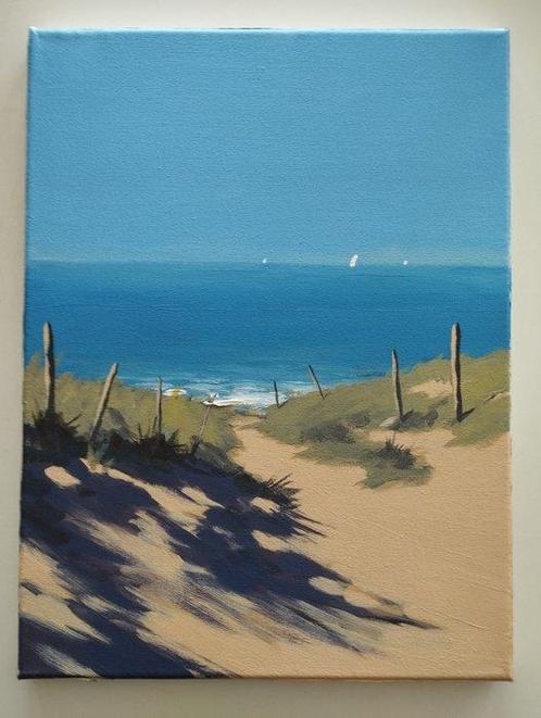 Nicolas Maillet (XX-XXI) - Île de Ré, plage en été, Antiek en Kunst, Kunst | Schilderijen | Klassiek