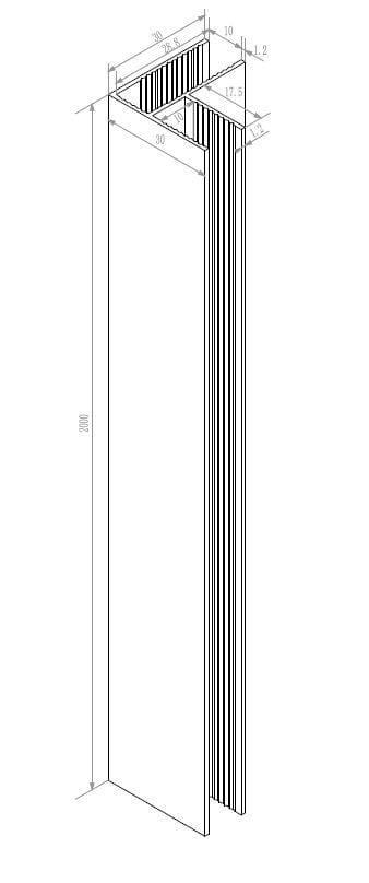 Wiesbaden hoekprofiel tbv glaswand 1cm 200cm chroom, Doe-het-zelf en Verbouw, Sanitair, Ophalen of Verzenden