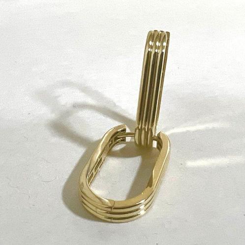 Oorbellen - 14 karaat Geel goud - Gevoerde ovale oorbellen, Sieraden, Tassen en Uiterlijk, Oorbellen
