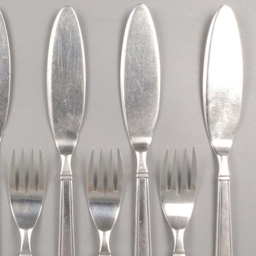 Gerritsen & van Kempen Art-Deco - Visbestekset voor 6, Antiek en Kunst, Antiek | Goud en Zilver
