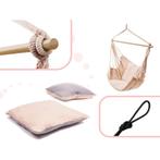 Braziliaanse hangmat stoel met kussens ecru beige belasting, Ophalen of Verzenden, Nieuw