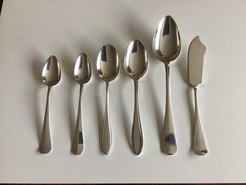 Lepel (5) - Zilver - 5 lepels en 1 botermesje, Antiek en Kunst, Antiek | Goud en Zilver