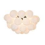 Art deco plafondlamp zwart met opaal glas 6-lichts - Uvas, Verzenden, Nieuw, Glas, Design