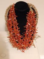 Ketting 242 g - Mediterraanse koraal en katoen - Vintage, Antiek en Kunst