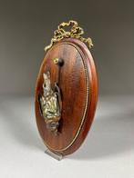 Beeld, Vogel - 25.9 cm - Brons, Hout, Messing