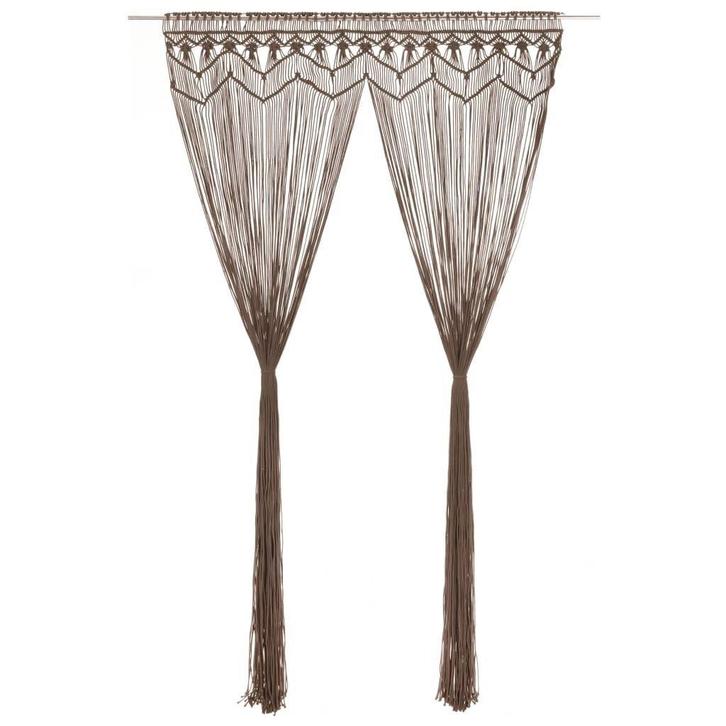 Macrame Gordijn Taupe : Stijlvol Tweedekansje! OP=OP, Huis en Inrichting, Stoffering | Gordijnen en Lamellen, Bruin, Nieuw, 200 cm of meer