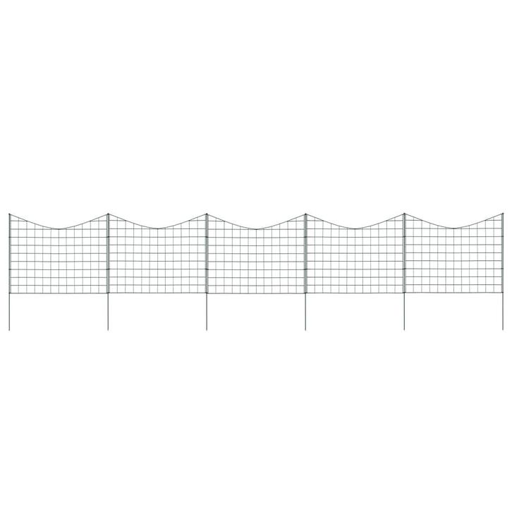 vidaXL Schuttingset hol gebogen 77,5x64 cm groen, Tuin en Terras, Schuttingen, Nieuw, IJzer, Minder dan 1 meter, Verzenden