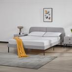 Gestoffeerd bed Porvoo met bedbodem 140x200 cm grijs [en.cas, Huis en Inrichting, Slaapkamer | Bedden, Verzenden, Nieuw